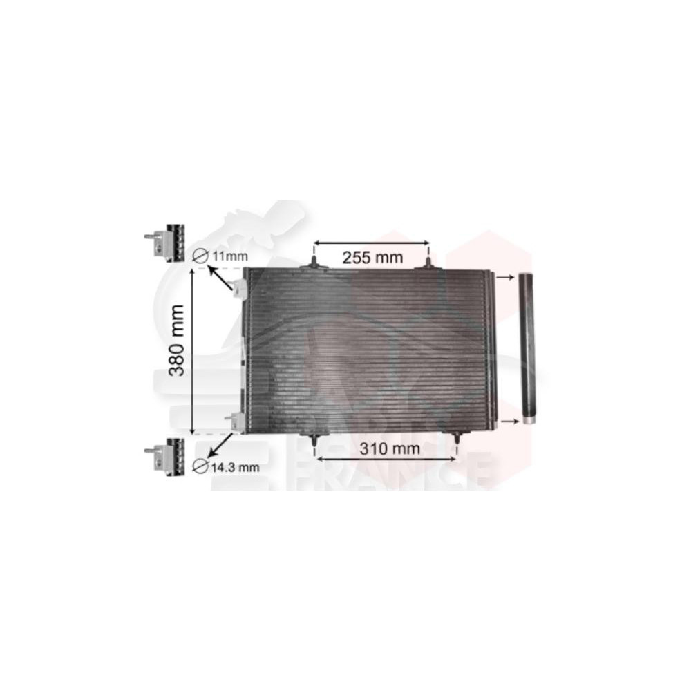 CONDENSEUR 1.6 HDI 524 X 371 X 16 pour PEUGEOT 208