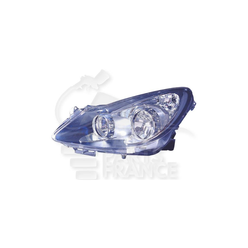 PHARE OPTIQUE GAUCHE H7+H1 ÉLECTRIQUE SANS MOTEUR FOND NOIR pour OPEL CORSA