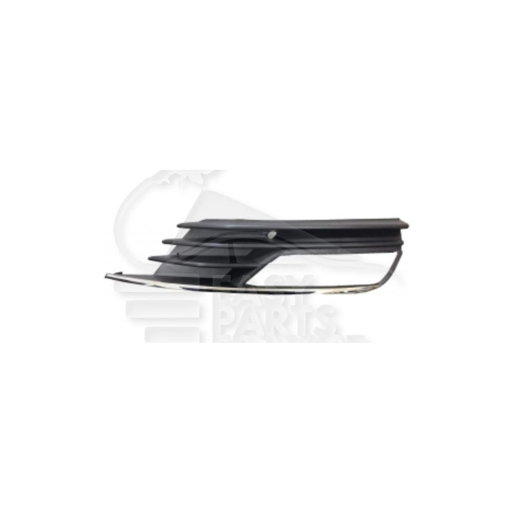 GRILLE DE PARE-CHOC AVANT-DROIT AVEC EMPLACEMENT ANTI-BROUILLARD NOIRE - AVEC MOULURE CHROMEE pour AUDI A3