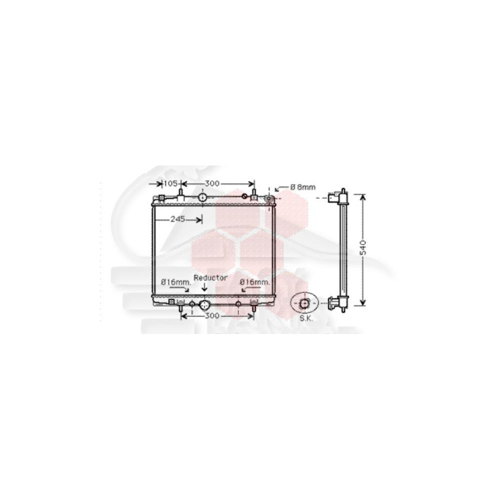 RADIATEUR 2.0 16V BOÎTE AUTO 464 X 563 X 27 pour CITROEN C8