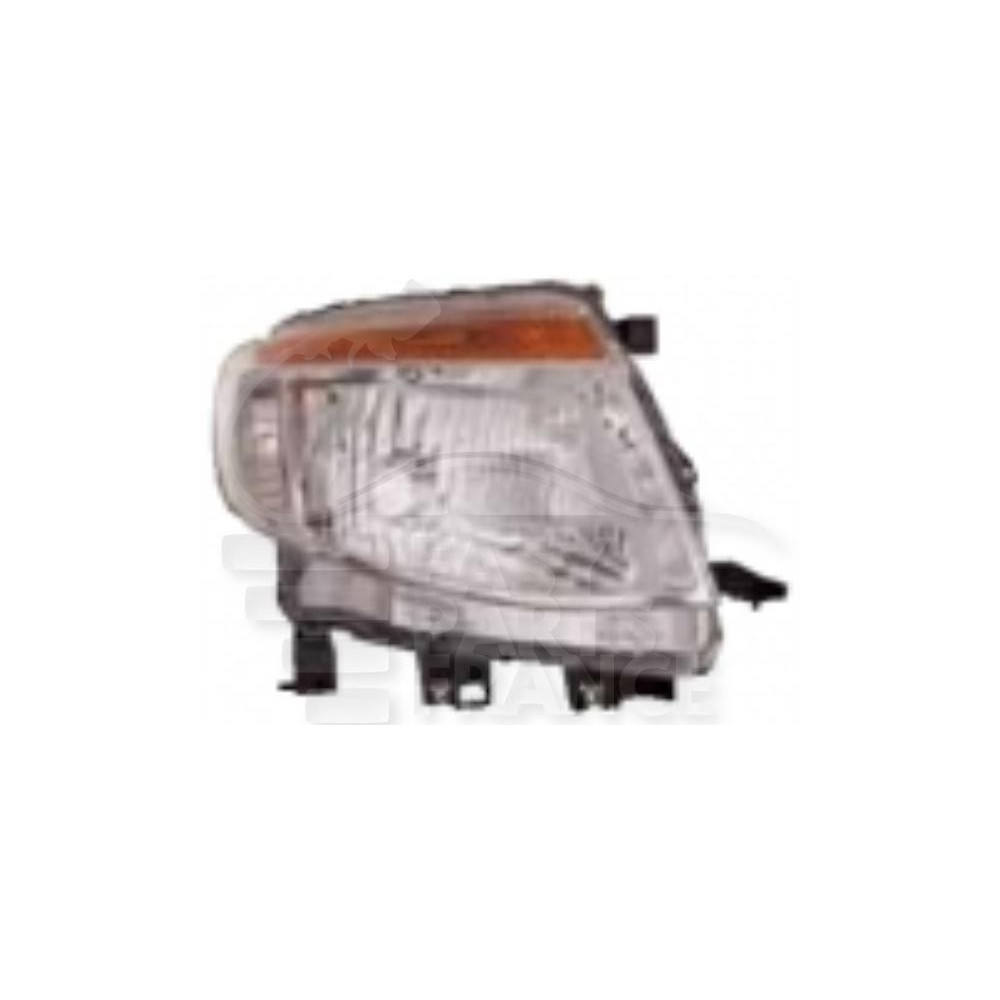 PHARE OPTIQUE DROIT H4 MANUEL OU ÉLECTRIQUE - SANS MOTEUR - FOND CHROME - SANS FEU DE JOUR pour FORD RANGER PICK-UP
