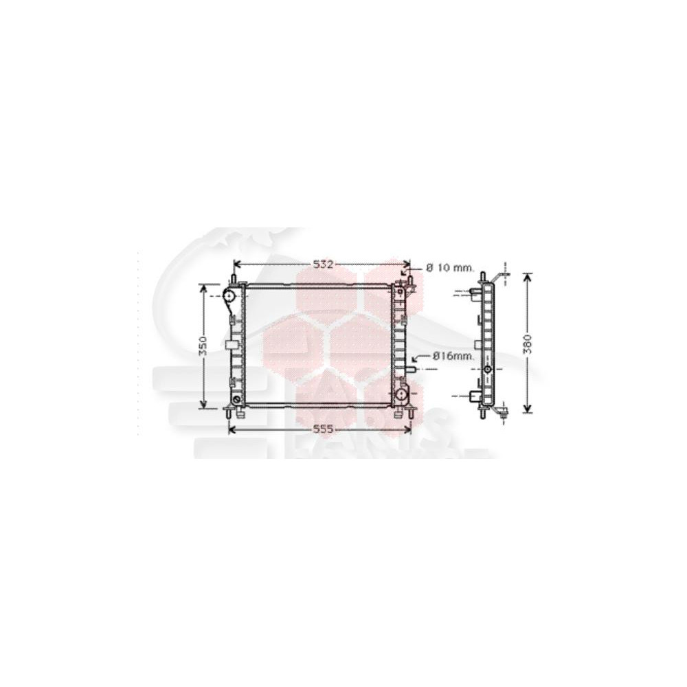 RADIATEUR 1.4/1.6 SANS CLIM 450 X 358 X 20 pour FORD FOCUS
