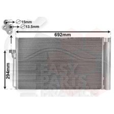 CONDENSEUR DIESEL TOUS TYPES 610 X 383 X 16 pour BMW S7