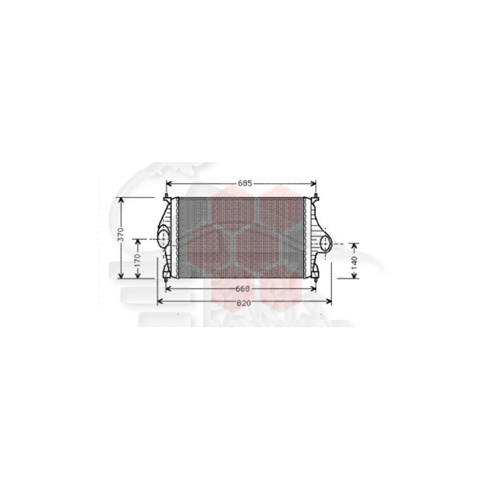 ECHANGEUR 1.9 TD SANS CLIM 580 X 360 X 35 pour CITROEN XANTIA