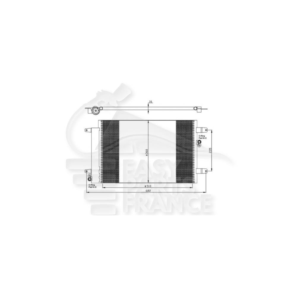 CONDENSEUR TOUS TYPES - 520 X 363 X 16 pour SEAT ALHAMBRA
