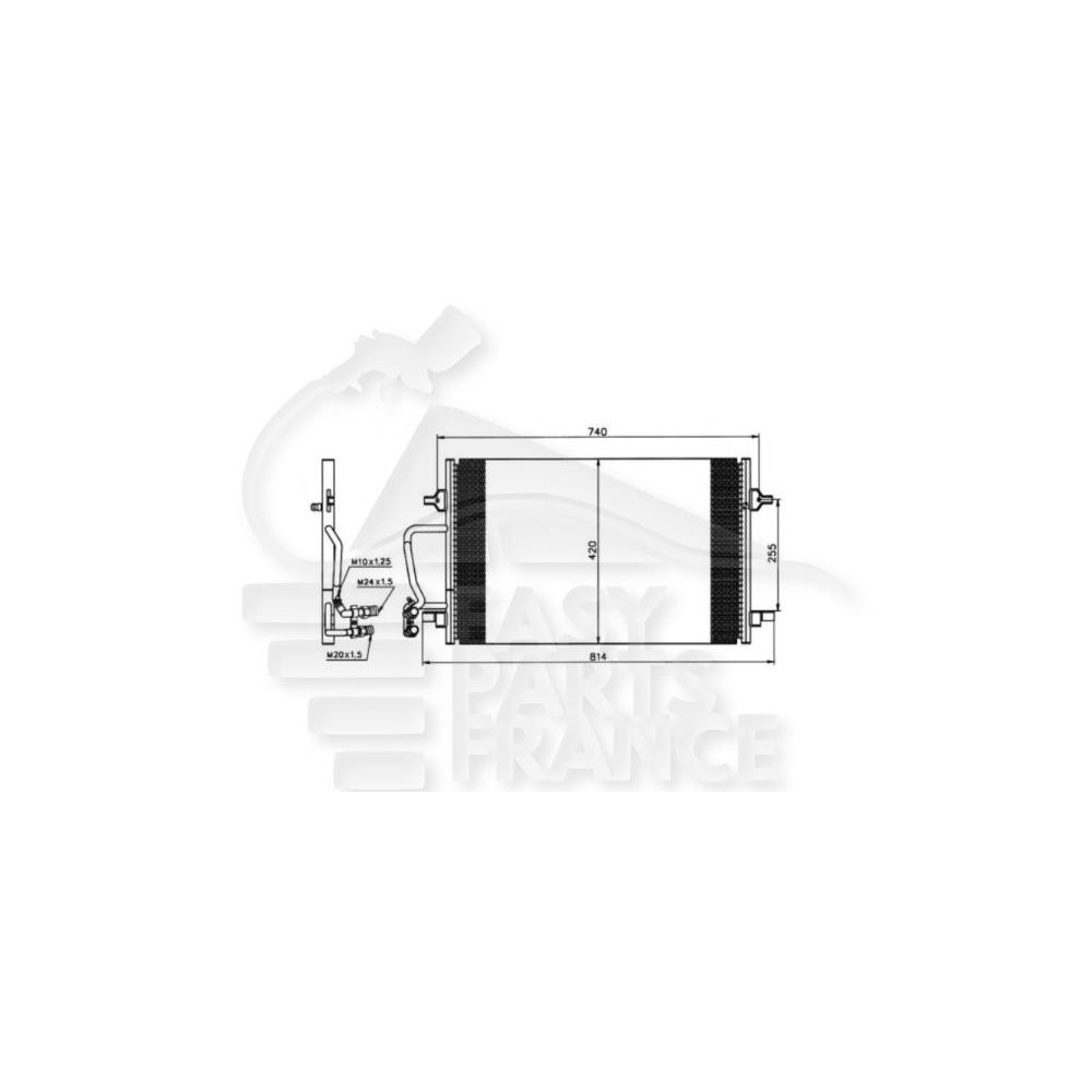 CONDENSEUR SAUF DIESEL 660 X 420 X 20 pour AUDI A8