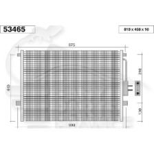 CONDENSEUR TOUS TYPES 620 X 465 X 16 pour JEEP GRAND CHEROKEE