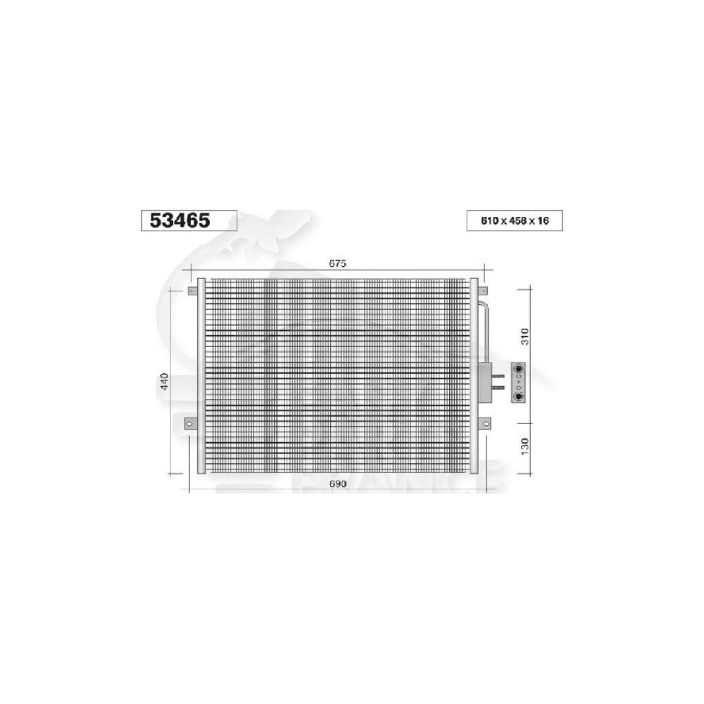 CONDENSEUR TOUS TYPES 620 X 465 X 16 pour JEEP GRAND CHEROKEE