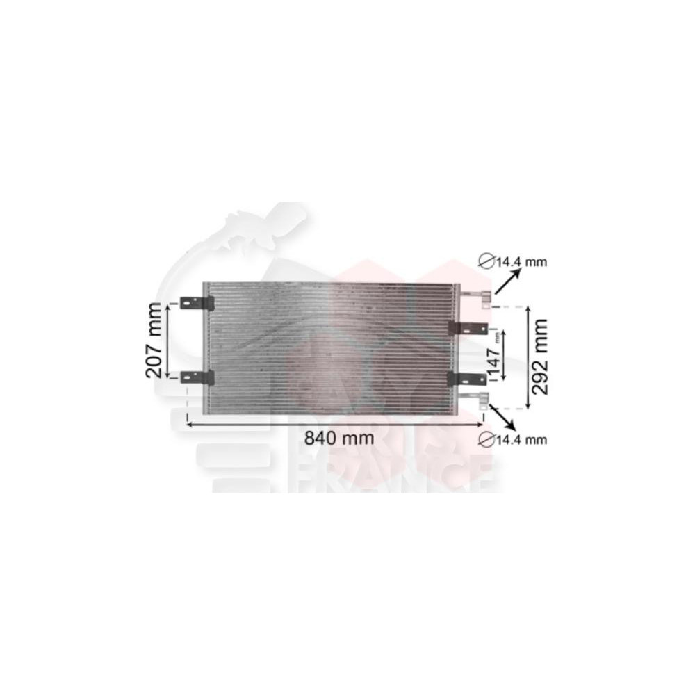 CONDENSEUR 2.5 DTI 74 KW 680 X 390 X 16 pour NISSAN PRIMASTAR