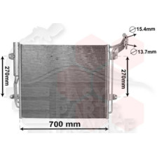 CONDENSEUR TOUS TYPES 550 X 485 X 16 pour VOLKSWAGEN SHARAN