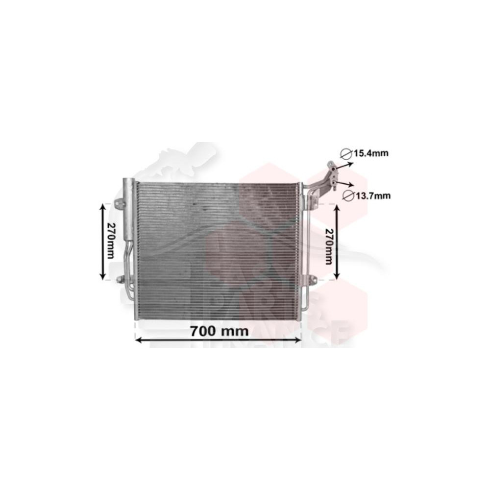 CONDENSEUR TOUS TYPES 550 X 485 X 16 pour VOLKSWAGEN SHARAN