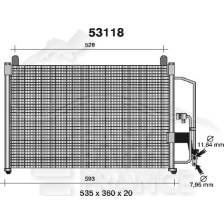CONDENSEUR TOUS TYPES 540 X 365 X 22 pour DAEWOO LANOS