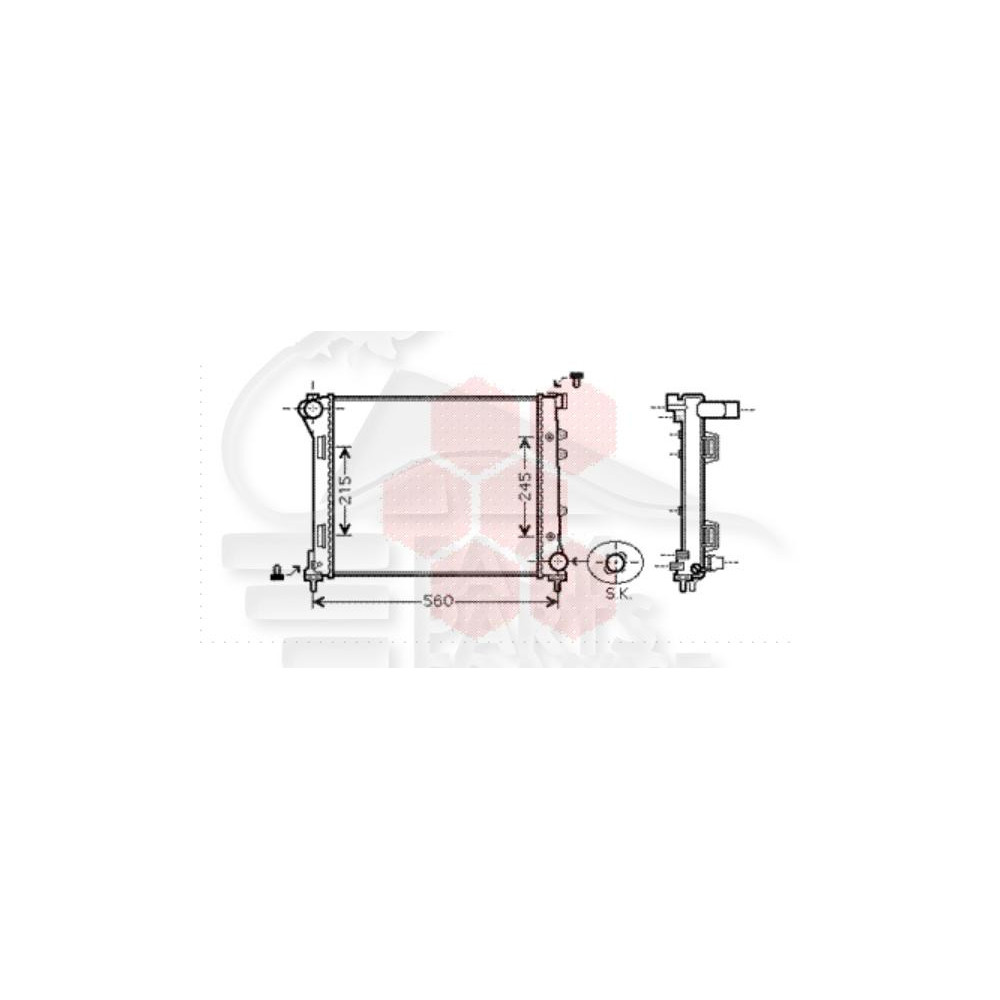 RADIATEUR 1.3 TDCI 480 X 395 X 27 pour FORD KA