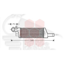 ECHANGEUR 1.7 DI/DTI 00-03 264 X 127 X 50 pour OPEL COMBO
