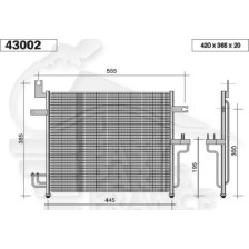 CONDENSEUR TOUS TYPES BOÎTE MÉCA 445 X 355 X 17 pour HYUNDAI ACCENT