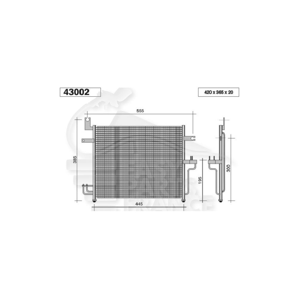 CONDENSEUR TOUS TYPES BOÎTE MÉCA 445 X 355 X 17 pour HYUNDAI ACCENT