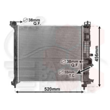 RADIATEUR 1.4I TURBO 88,103KW 470 X 430 X 26 