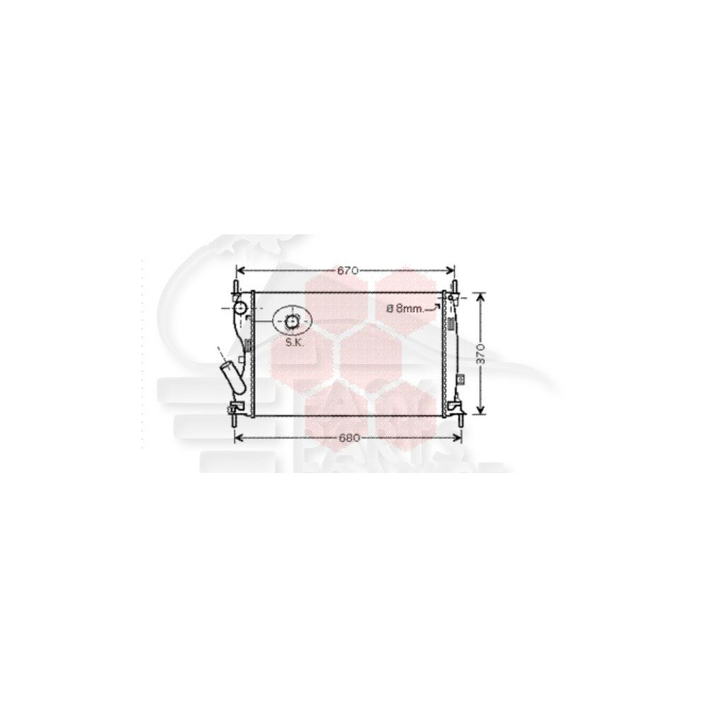 RADIATEUR 1.6 TDCI 590 X 378 X 26 pour FORD FUSION