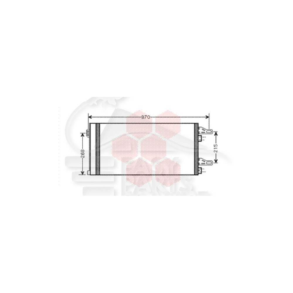 CONDENSEUR TOUS TYPES AVEC CLIM ARRIÈRE 710 X 371 X 16 pour PEUGEOT BOXER