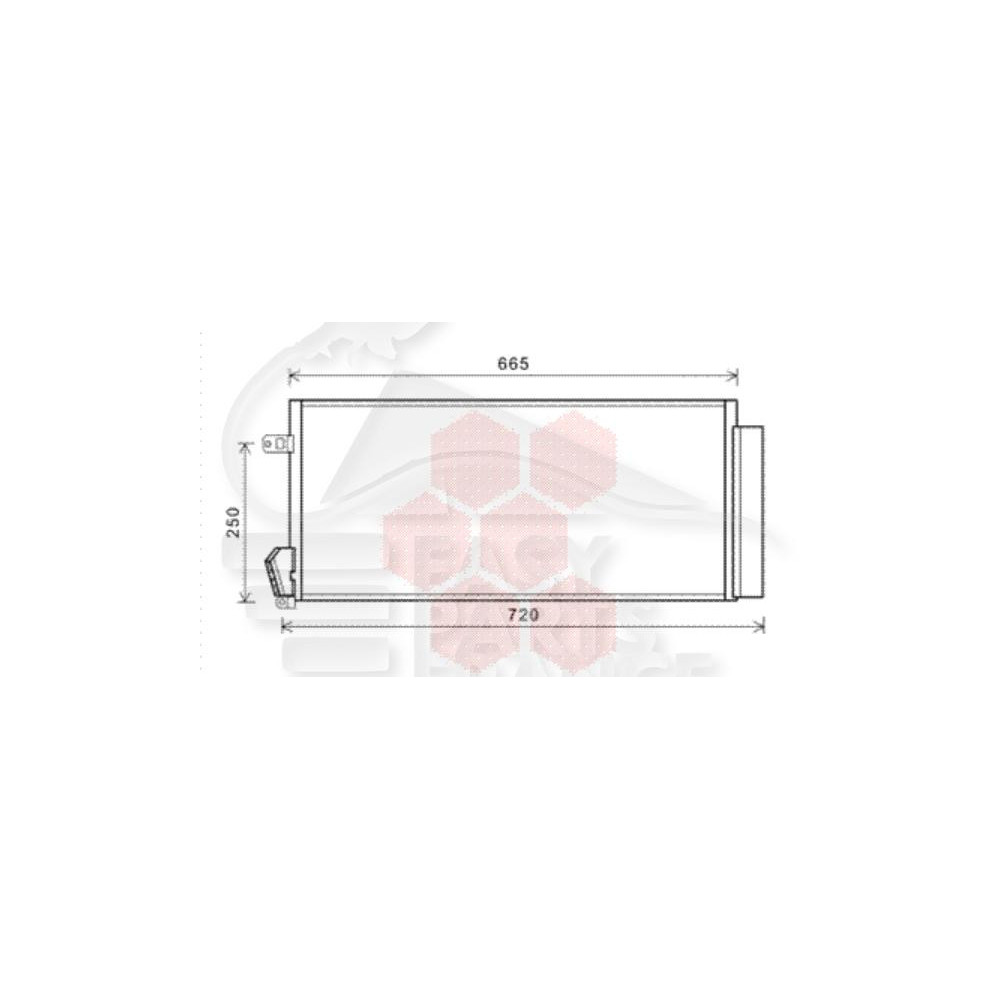 CONDENSEUR DIESEL TOUS TYPES 627 X 295 X 16 pour OPEL COMBO