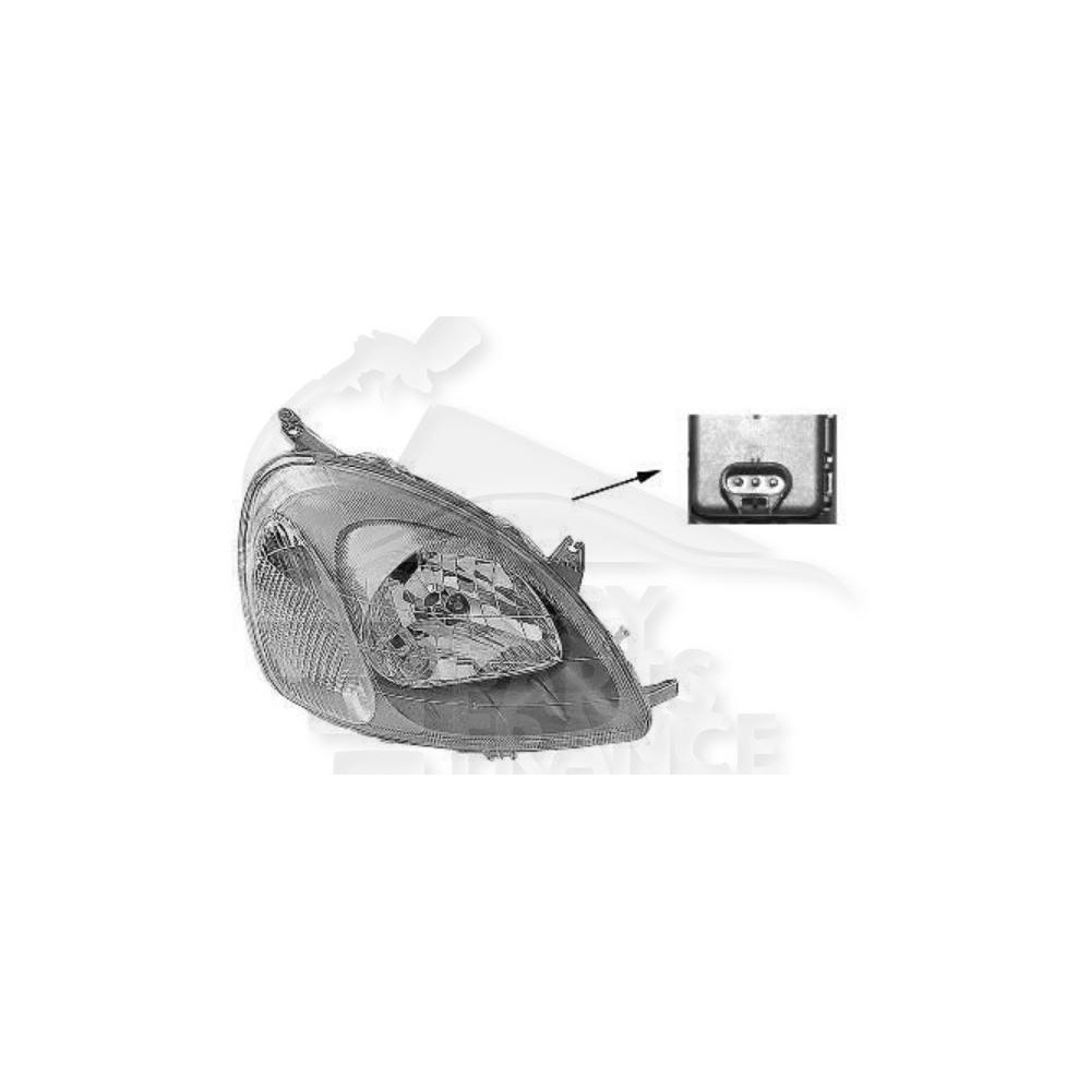 PHARE OPTIQUE DROIT H4 ÉLECTRIQUE SANS MOTEUR MONTAGE VALEO pour TOYOTA YARIS
