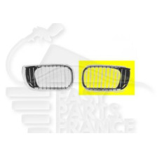 GRILLE DE CALANDRE GAUCHE CHROMEE - NOIRE pour BMW S3 E46 4 PTES / BREAK