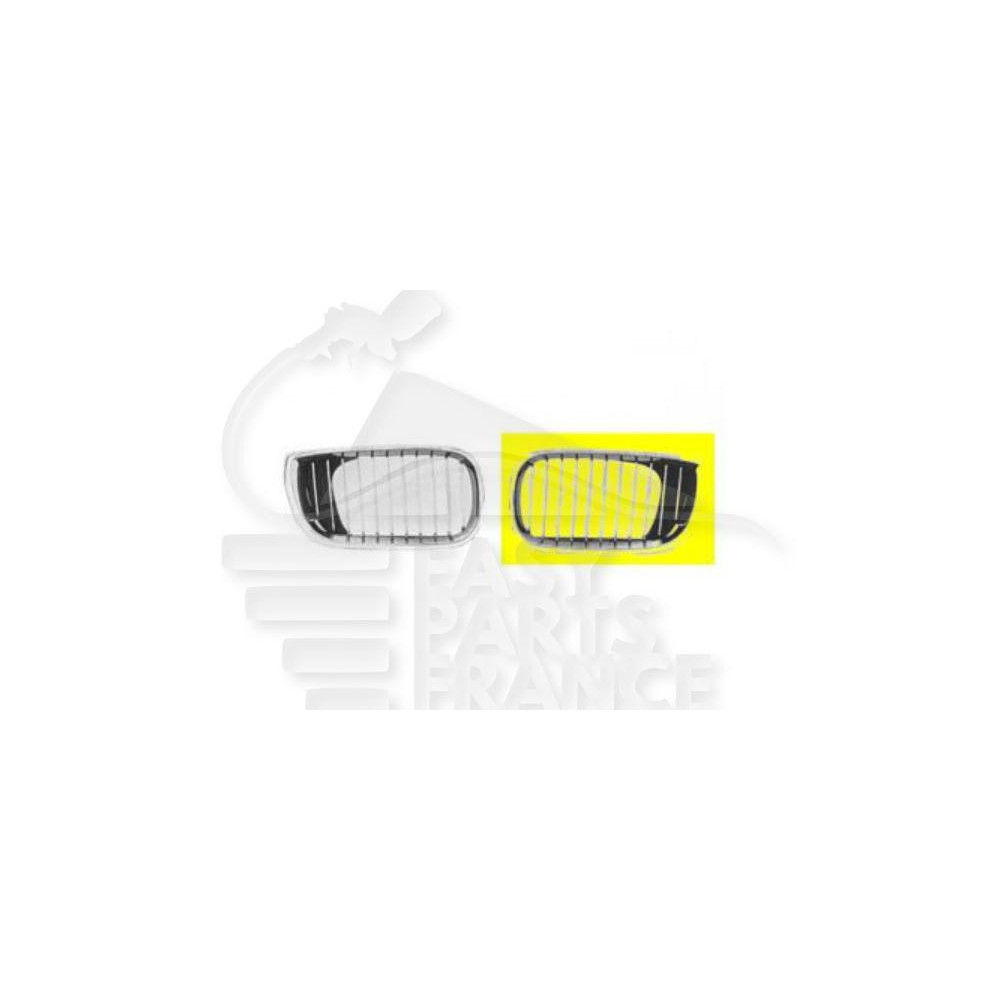 GRILLE DE CALANDRE GAUCHE CHROMEE - NOIRE pour BMW S3 E46 4 PTES / BREAK