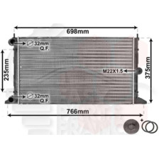 RADIATEUR 1.8/2.0 I - 1.9 TDI 630 X 380 X 33 pour VOLKSWAGEN SHARAN