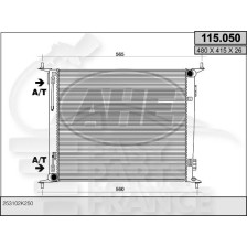 RADIATEUR 1.6 I - CRDI BOÎTE AUTO AVEC OU SANS CLIM 480 X 415 X 14 pour KIA SOUL