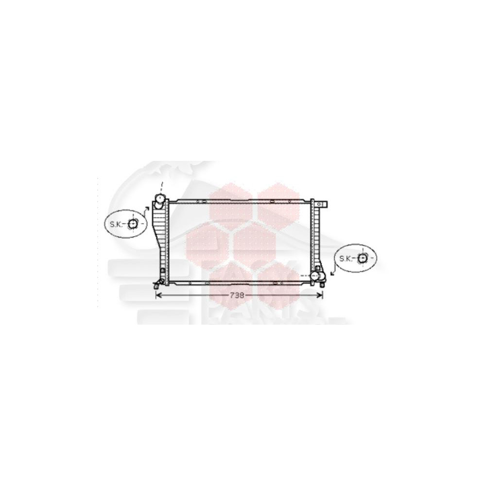 RADIATEUR 730/740 DROIT BOÎTE AUTO 650 X 330 X 42 pour BMW S7 E38