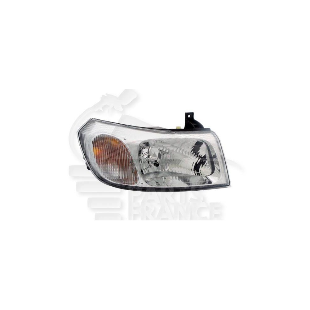 PHARE OPTIQUE DROIT H4 ÉLECTRIQUE SANS MOTEUR FOND CHROME pour FORD TRANSIT