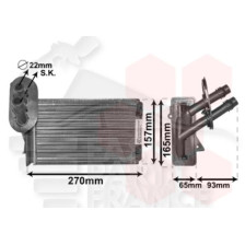 RADIATEUR DE CHAUFFAGE TOUS TYPES - 235 X 155 X 42 pour AUDI A3