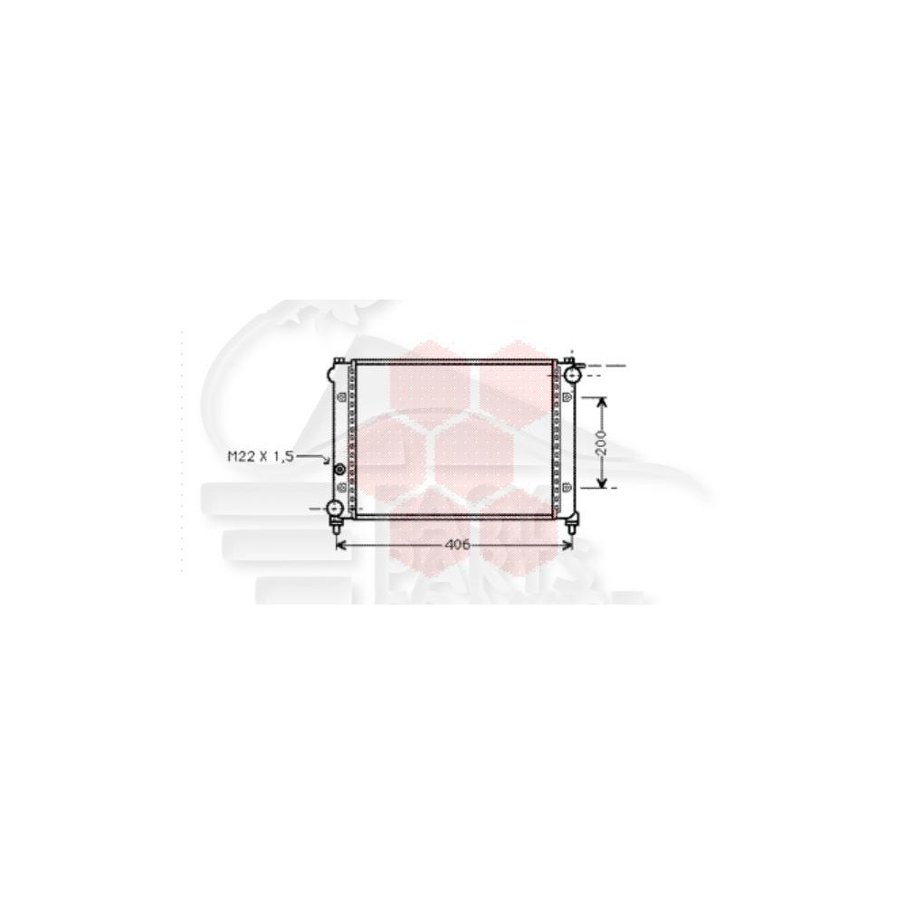 RADIATEUR 0.9 - 344 X 318 X 22 pour SEAT IBIZA