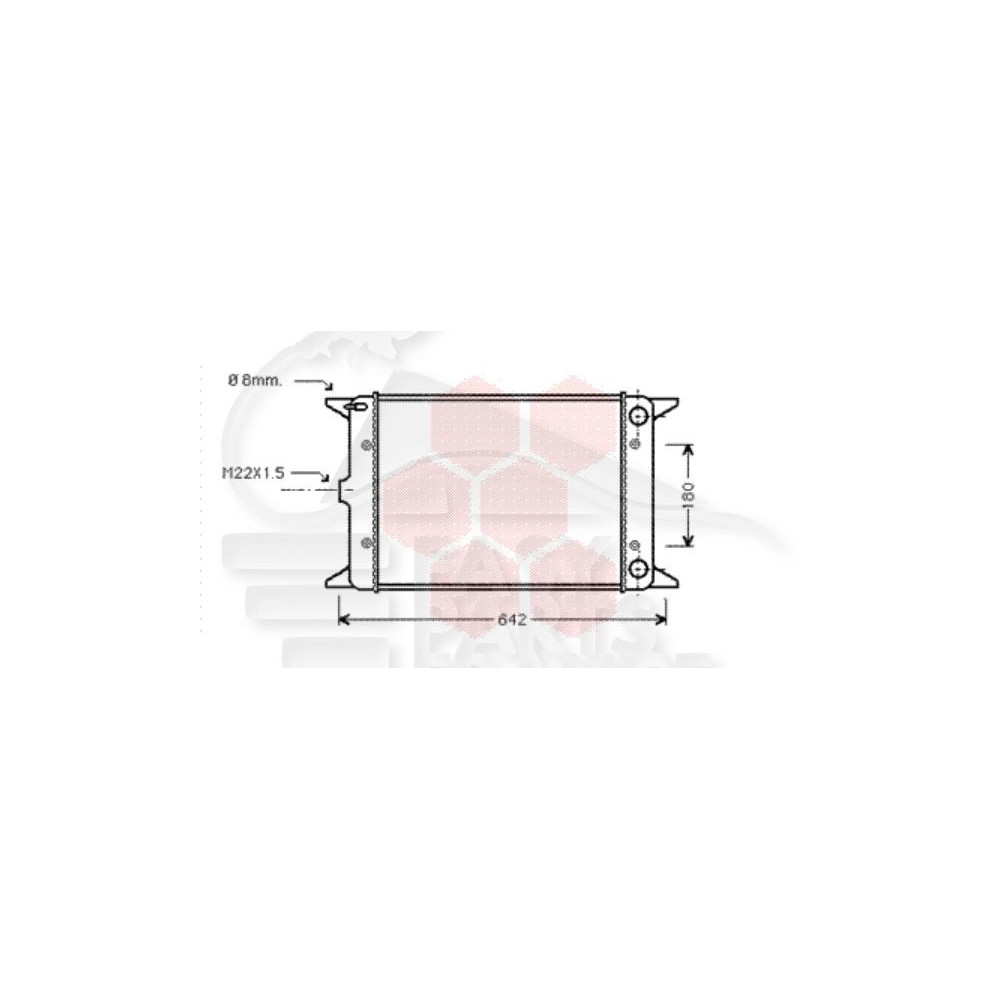RADIATEUR 1600 DIESEL 525 X 322 X 38 pour VOLKSWAGEN GOLF