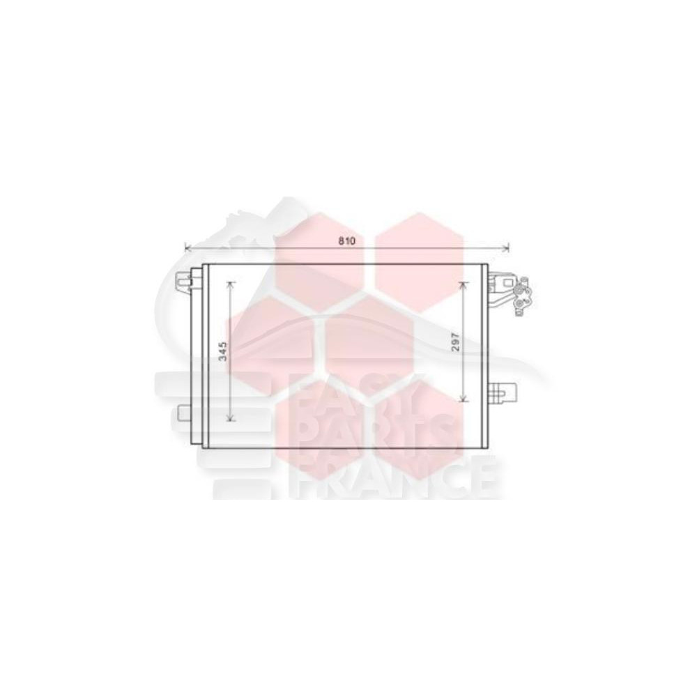 CONDENSEUR TOUS TYPES 675 X 440 X 16 pour VOLKSWAGEN TRANSPORTER