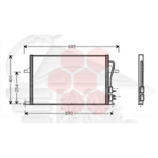 CONDENSEUR TOUS TYPES 550 X 400 X 25 pour FORD MONDEO