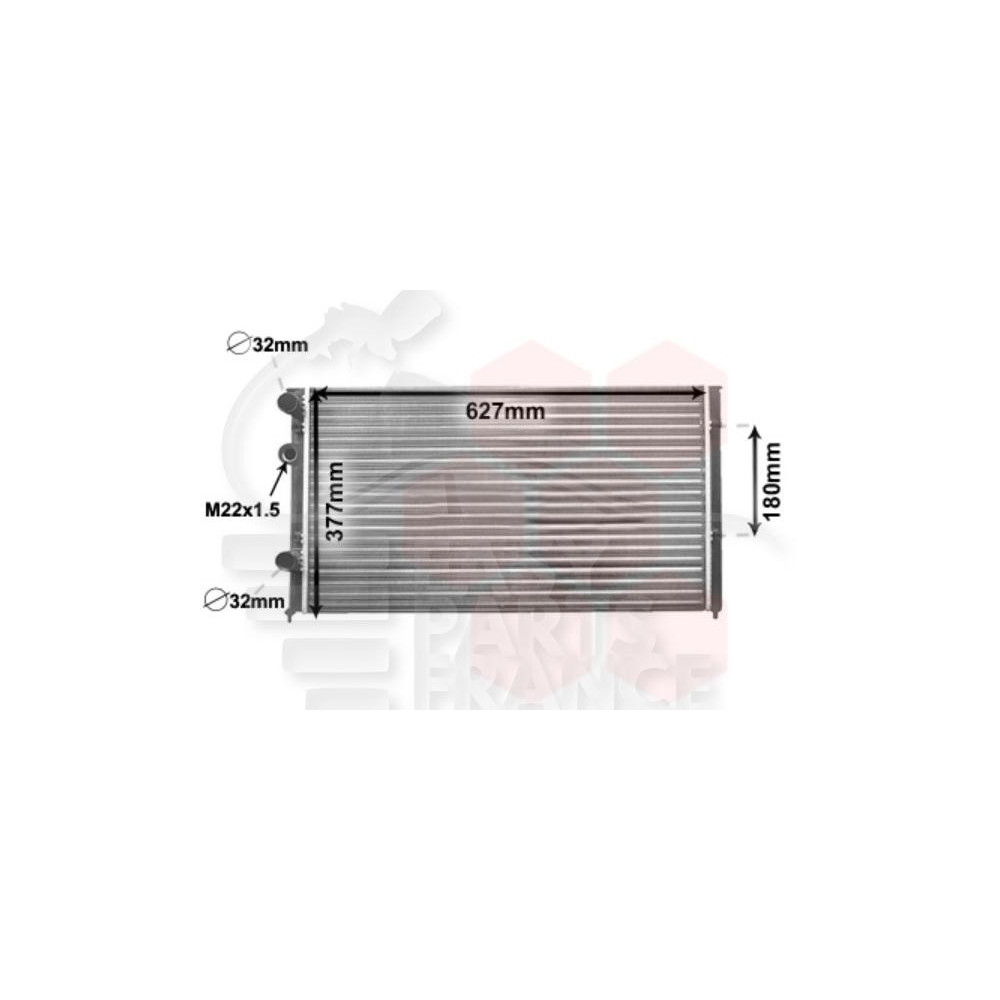 RADIATEUR 2.8/2.9 630 X 377 X 34 pour VOLKSWAGEN GOLF