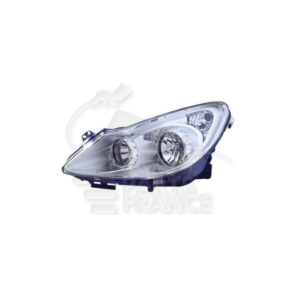 PHARE OPTIQUE GAUCHE H7+H1 ÉLECTRIQUE AVEC MOTEUR FOND CHROME pour OPEL CORSA