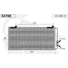 CONDENSEUR 2.0 TD 610 X 292 X 16 pour HONDA CIVIC CRX