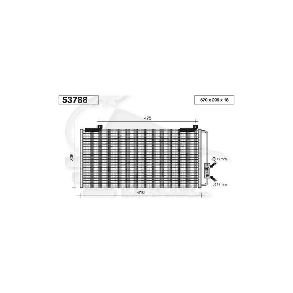 CONDENSEUR 2.0 TD 610 X 292 X 16 pour HONDA CIVIC CRX