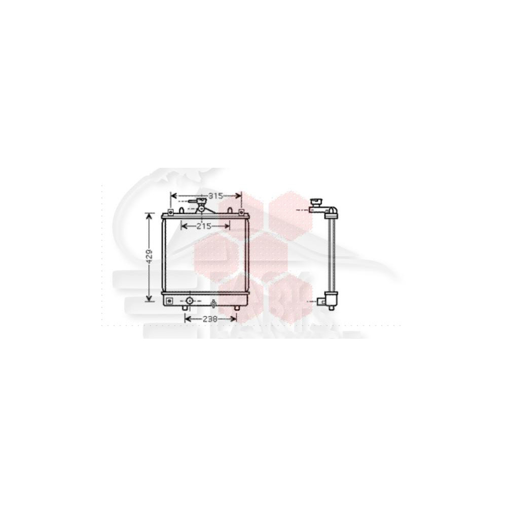 RADIATEUR 1.0/1.2 - 375 X 380 X 25 pour OPEL AGILA