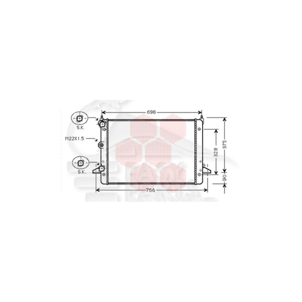 RADIATEUR 2.8 VR6 635 X 470 X 34 pour VOLKSWAGEN SHARAN