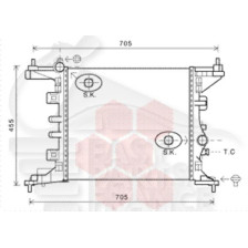 RADIATEUR 1.4I 74KW 470 X 430 X 16 pour OPEL MERIVA