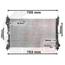 RADIATEUR 1.4I CARGO - 1.3 JTD 620 X 400 X 16 pour FIAT DOBLO