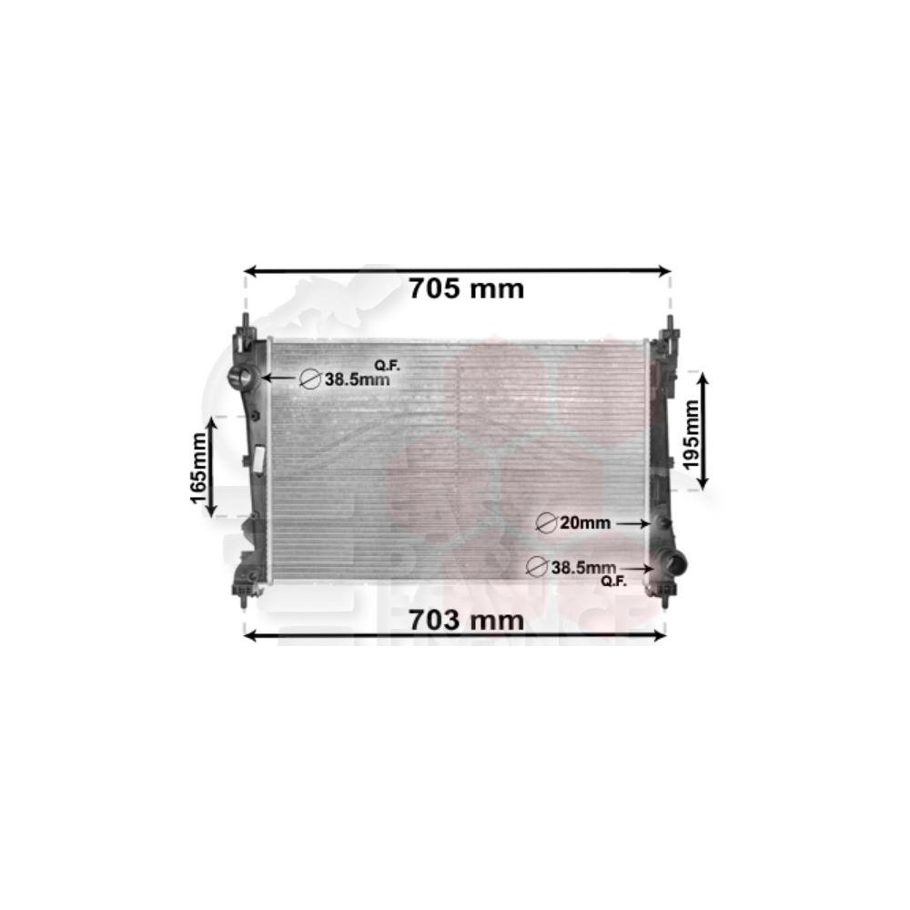 RADIATEUR 1.3 JTD AVEC OU SANS CLIM 620 X 395 X 16 pour OPEL COMBO