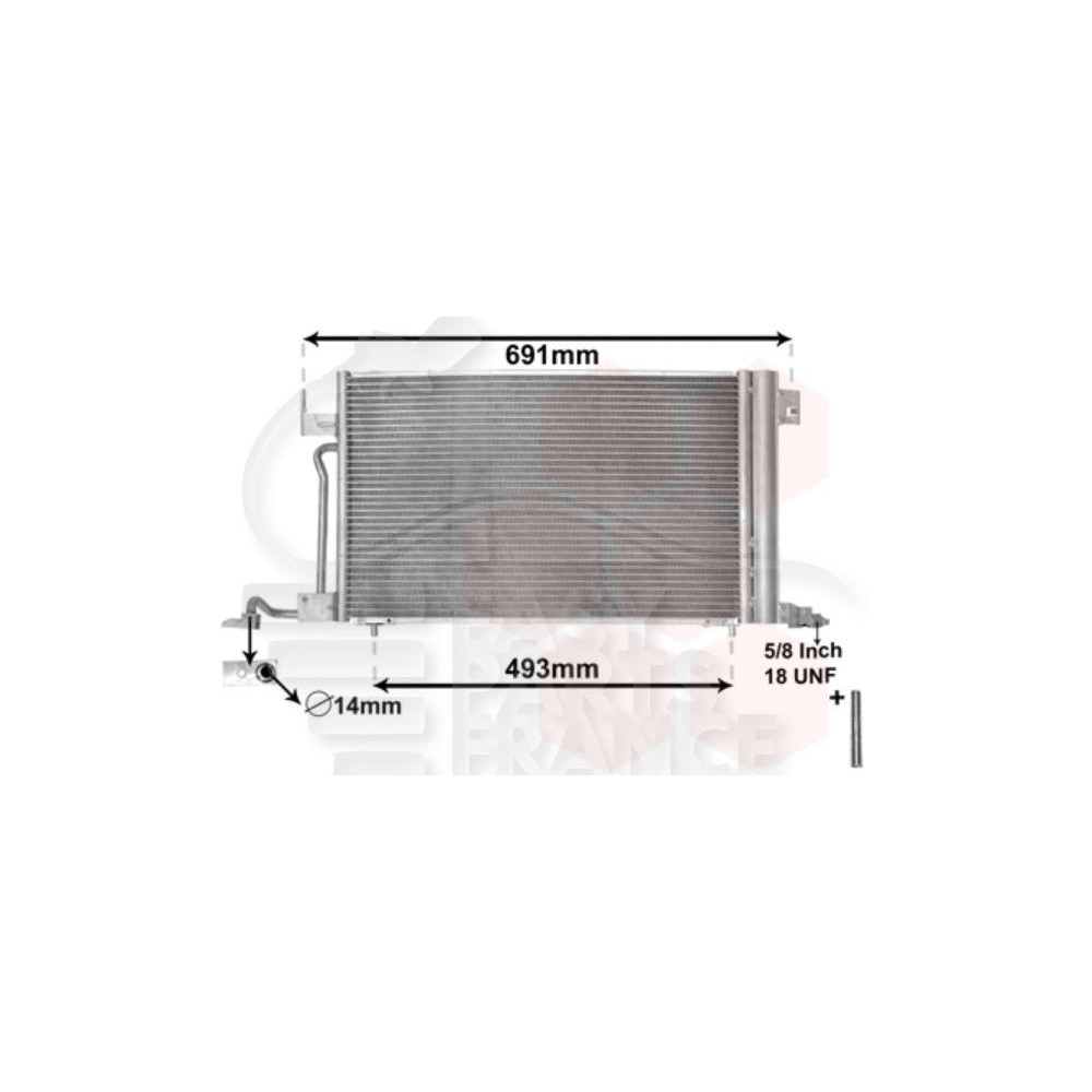 CONDENSEUR DE CLIM 540 X 343 X 16 - 07518 → 1.1/1.4 /1.6/1.8 ESSENCE pour PEUGEOT PARTNER