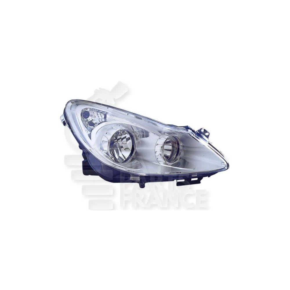 PHARE OPTIQUE DROIT H7+H1 ÉLECTRIQUE SANS MOTEUR FOND CHROME pour OPEL CORSA