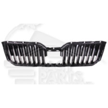 GRILLE DE CALANDRE NOIRE AVEC MOULURE CHROMEE - AVEC EMPLACEMENT REGULATEUR DE VITESSE pour SKODA SUPERB