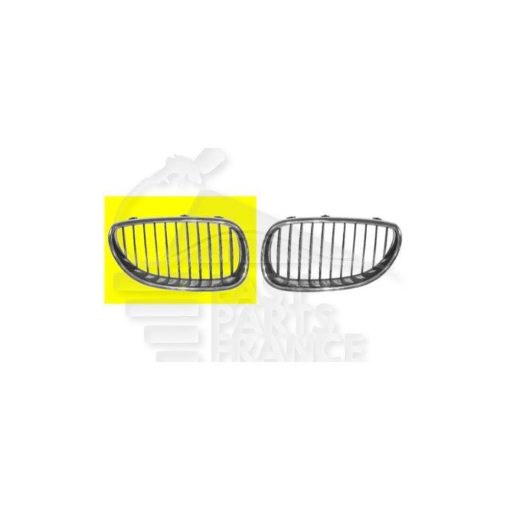 GRILLE DE CALANDRE AVANT-DROIT CHROMEE/CHROMEE /NOIRE pour BMW S5 E60