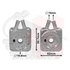 RADIATEUR HUILE 2.0 MOTEUR AZG/AZJ - 1.9 TSI KW 74 - 1.8 99 → 90 X 90 X 54 pour VOLKSWAGEN BORA
